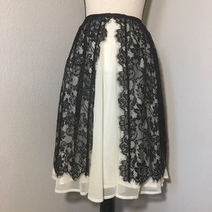 Odille Anthropologie layered skirt floral 6